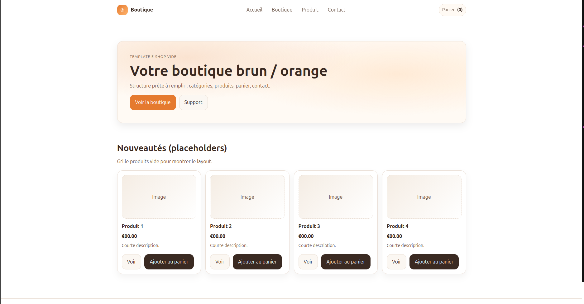 Exemple Site e-commerce